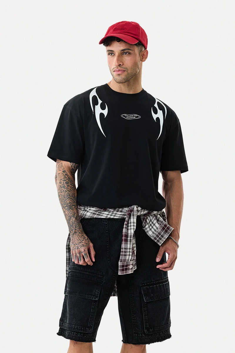 سنيتش Relaxed Fit Stretch Graphic T-Shirt